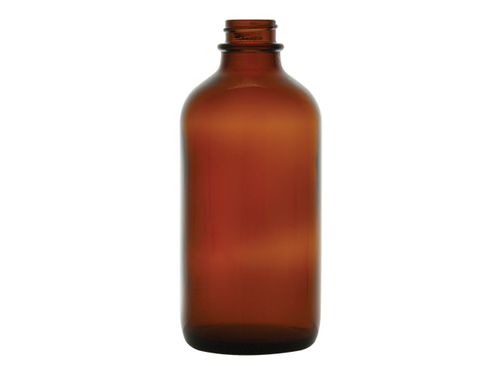 8 oz Amber Boston Round, 24-400, 96 PK