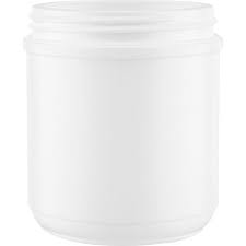 19 oz White HDPE Straight Sided Jar, 89-400