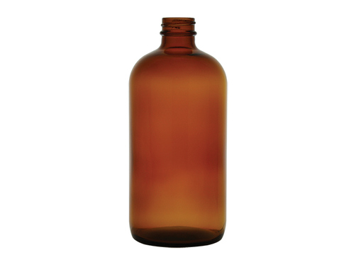 16 oz Amber Boston Round, 28-400, 60 Pk