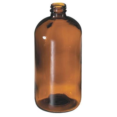 32 oz Amber Boston Round, 33-400