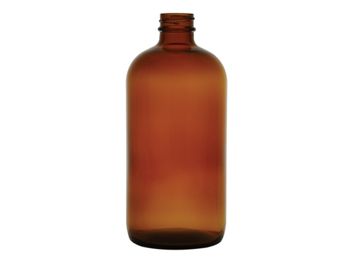 16 oz Amber Boston Round, 28-400, 12 Pk