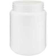 2350 cc White/White HDPE Wide Mouth Round Jar, 89-400