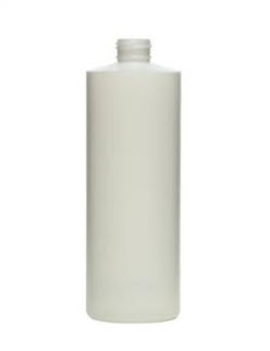 8 oz White/White HDPE Cylinder, 24-410
