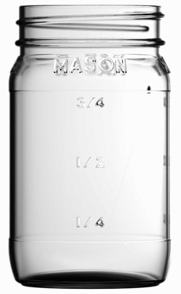 16 oz Clear Deco Mason Jar, 70G-450