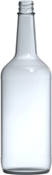 750 ml Clear Straight Neck, 28-400