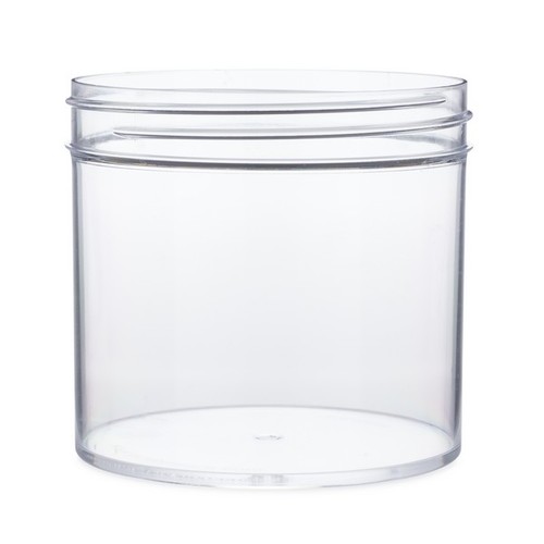 12 oz Clear Polystyrene Straight Sided Jar, 89-400