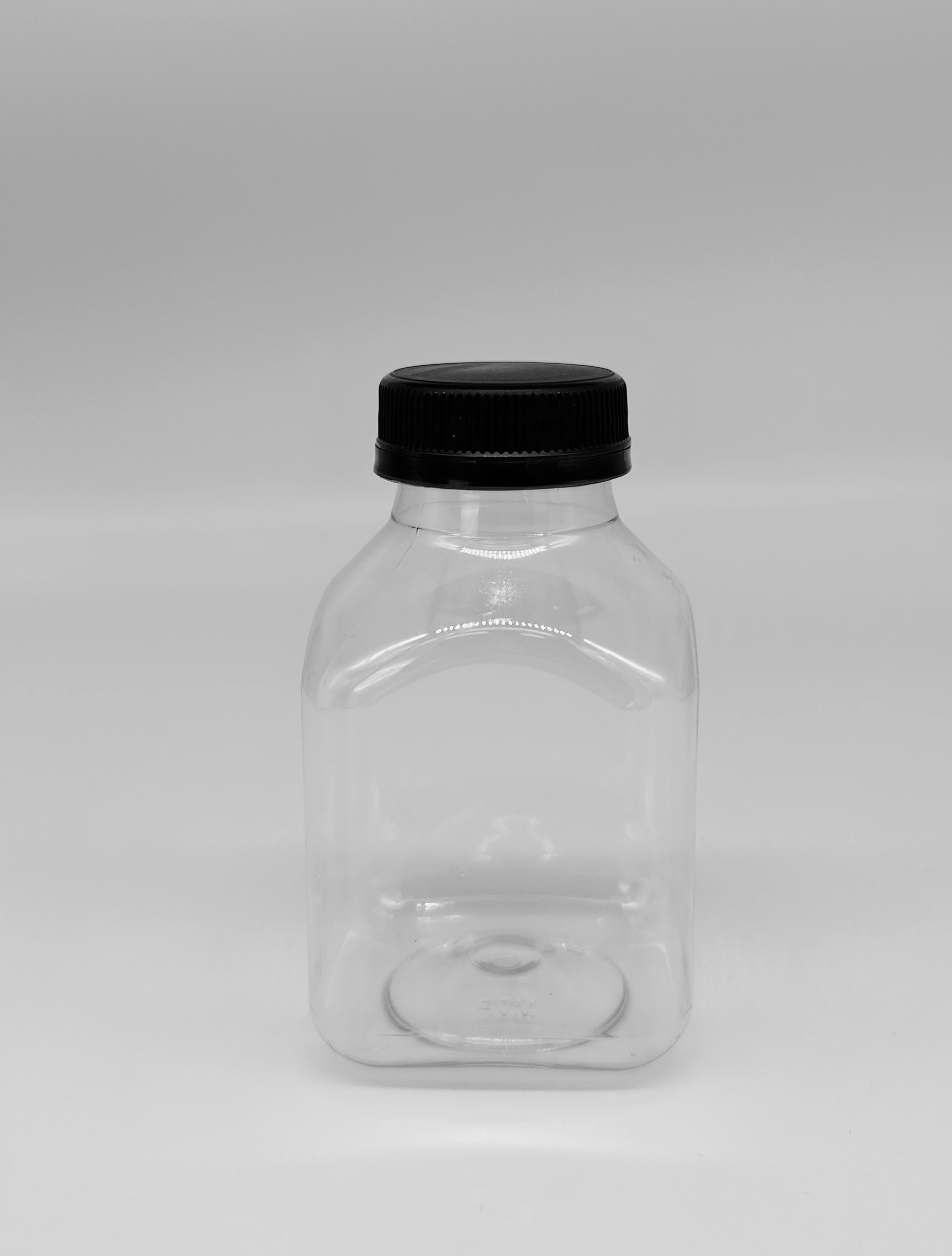 8 oz Clear PET Square Juice Bottle 38MM-DBJ