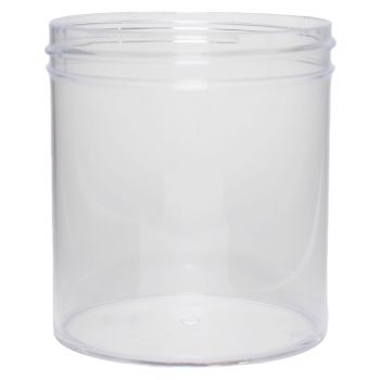 16 oz Clear Polystyrene Straight Sided Jar, 89-400